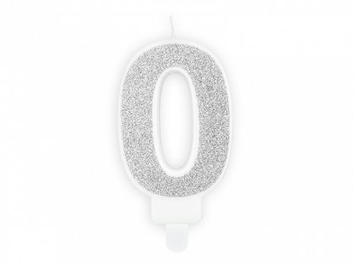 Picture of BIRTHDAY CANDLE SILVER NUMBER 0